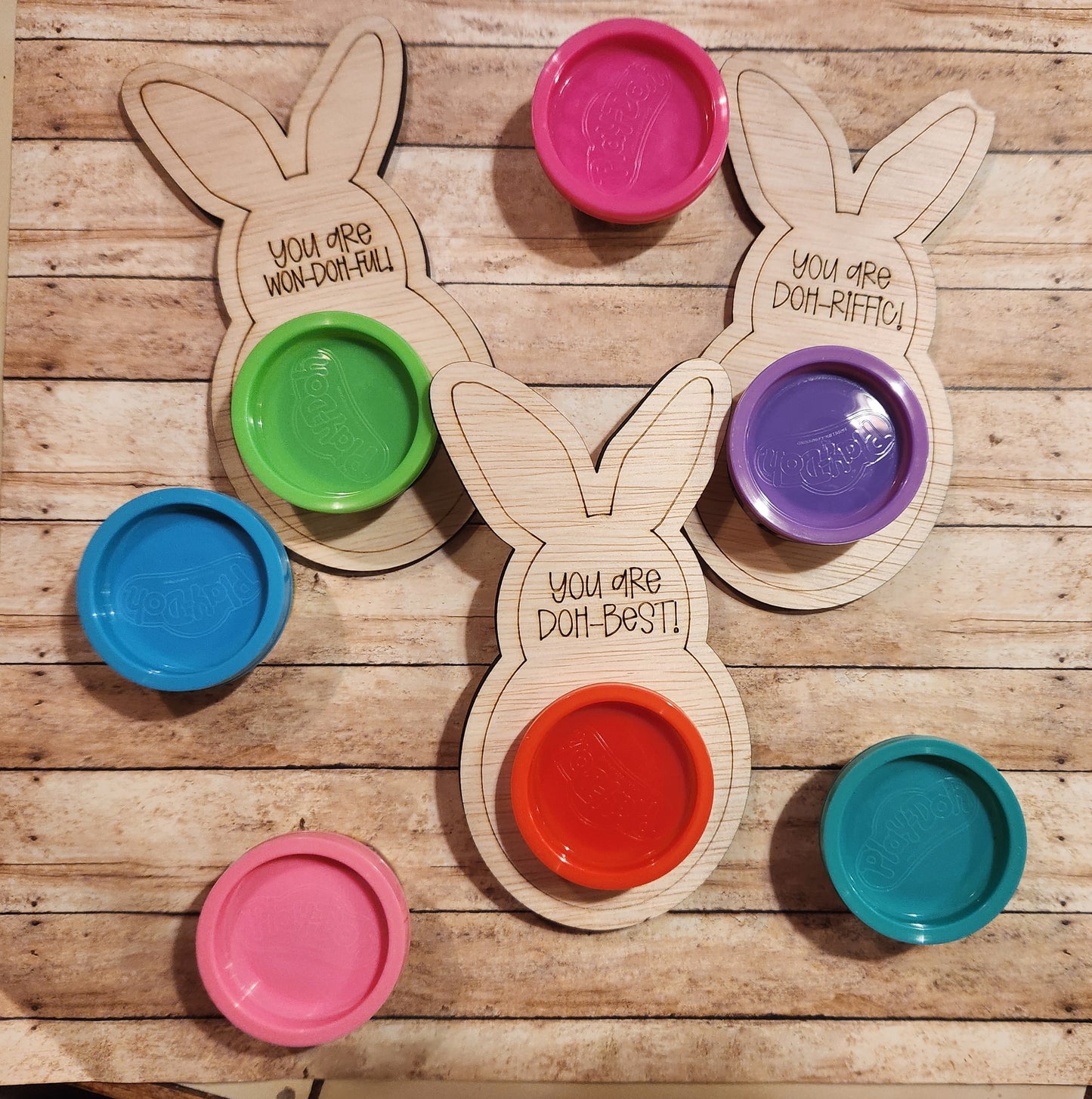 Easter Bunny Play-Doh Holder | Personalized Easter Basket Stuffer | Non-Candy Toddler Favor | Bunny Shaped Play-Doh Gift | Classroom Treat