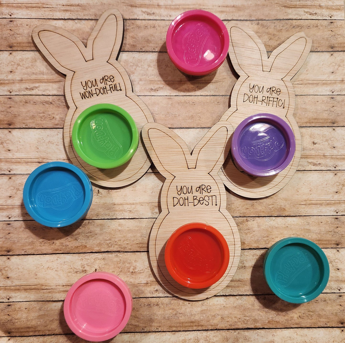 Easter Bunny Play-Doh Holder | Personalized Easter Basket Stuffer | Non-Candy Toddler Favor | Bunny Shaped Play-Doh Gift | Classroom Treat