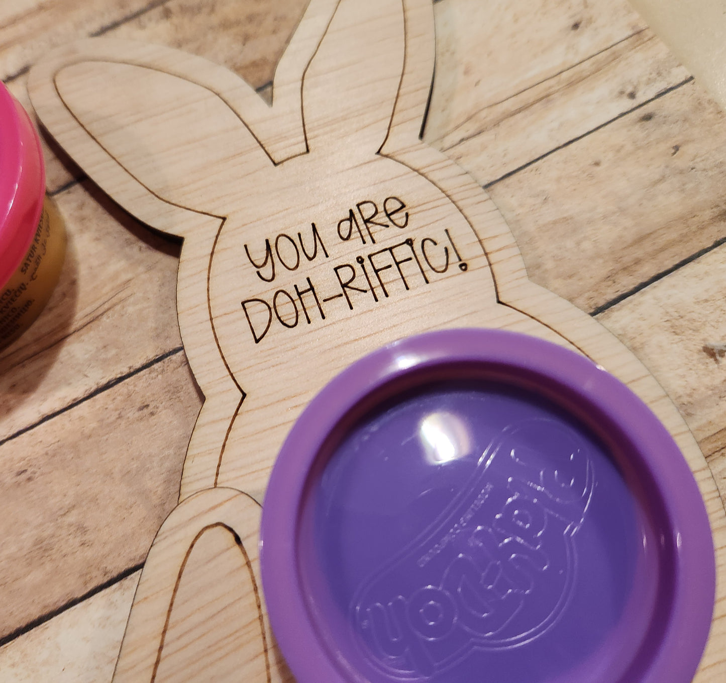 Easter Bunny Play-Doh Holder | Personalized Easter Basket Stuffer | Non-Candy Toddler Favor | Bunny Shaped Play-Doh Gift | Classroom Treat