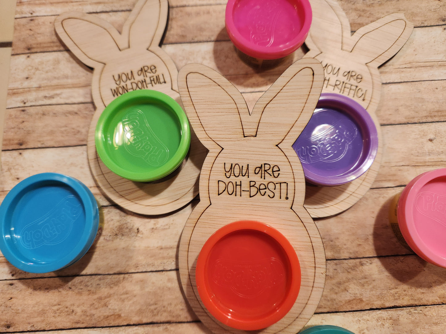 Easter Bunny Play-Doh Holder | Personalized Easter Basket Stuffer | Non-Candy Toddler Favor | Bunny Shaped Play-Doh Gift | Classroom Treat