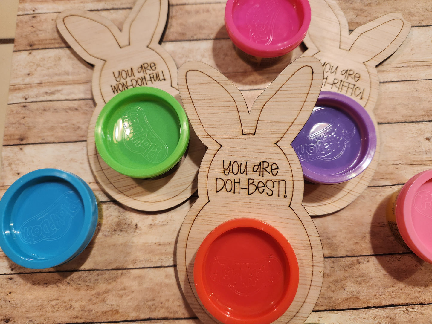 Easter Bunny Play-Doh Holder | Personalized Easter Basket Stuffer | Non-Candy Toddler Favor | Bunny Shaped Play-Doh Gift | Classroom Treat
