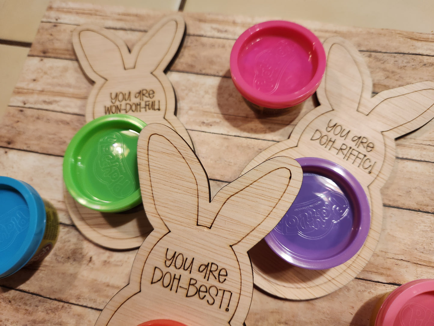 Easter Bunny Play-Doh Holder | Personalized Easter Basket Stuffer | Non-Candy Toddler Favor | Bunny Shaped Play-Doh Gift | Classroom Treat