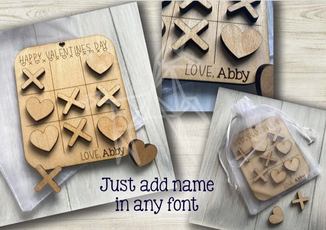 Personalized Tic-Tac-Toe Board|Classroom Valentines|Set of 24