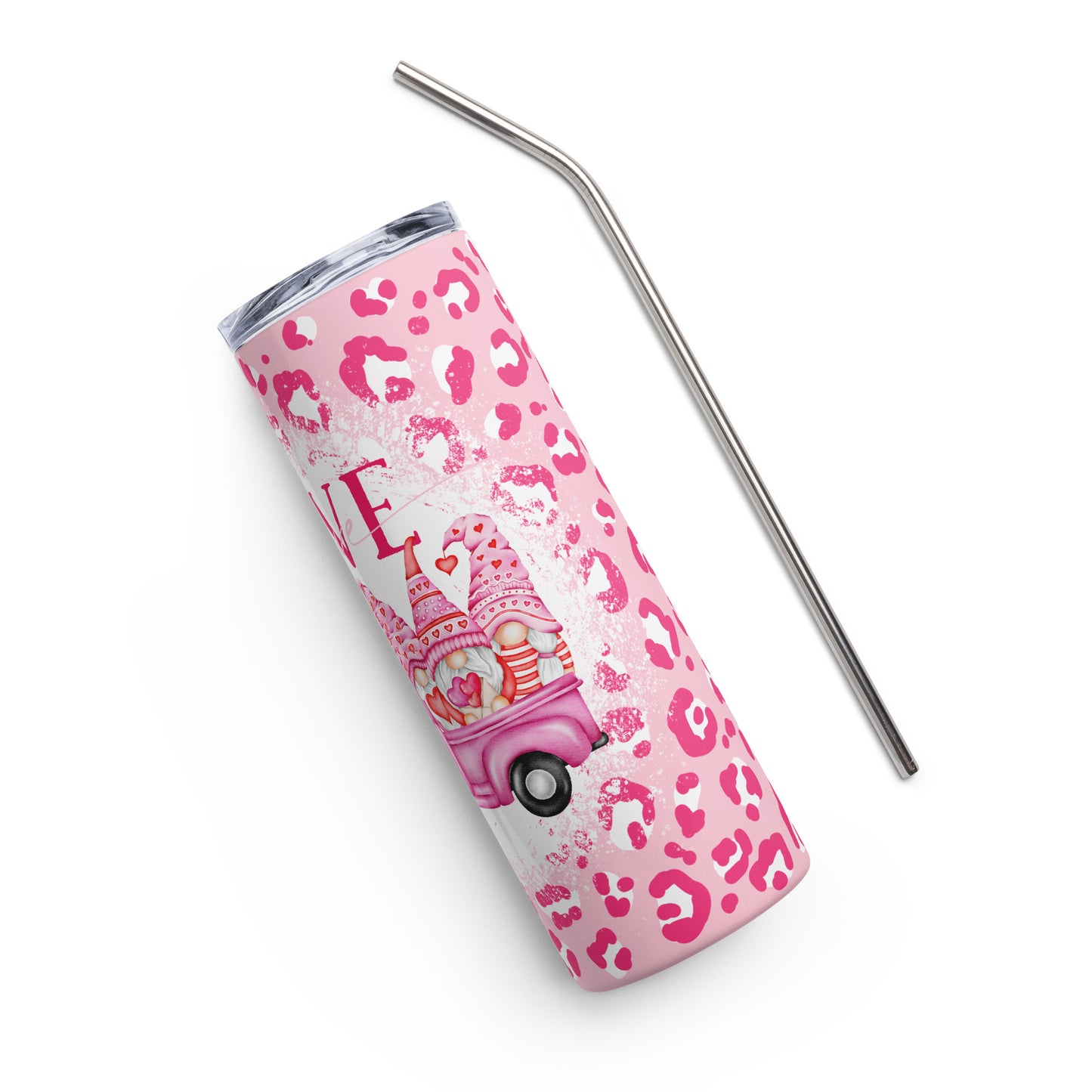 Gnome Adventure: The Eye-Catching Leopard Print Tumbler for the Gnome Enthusiast