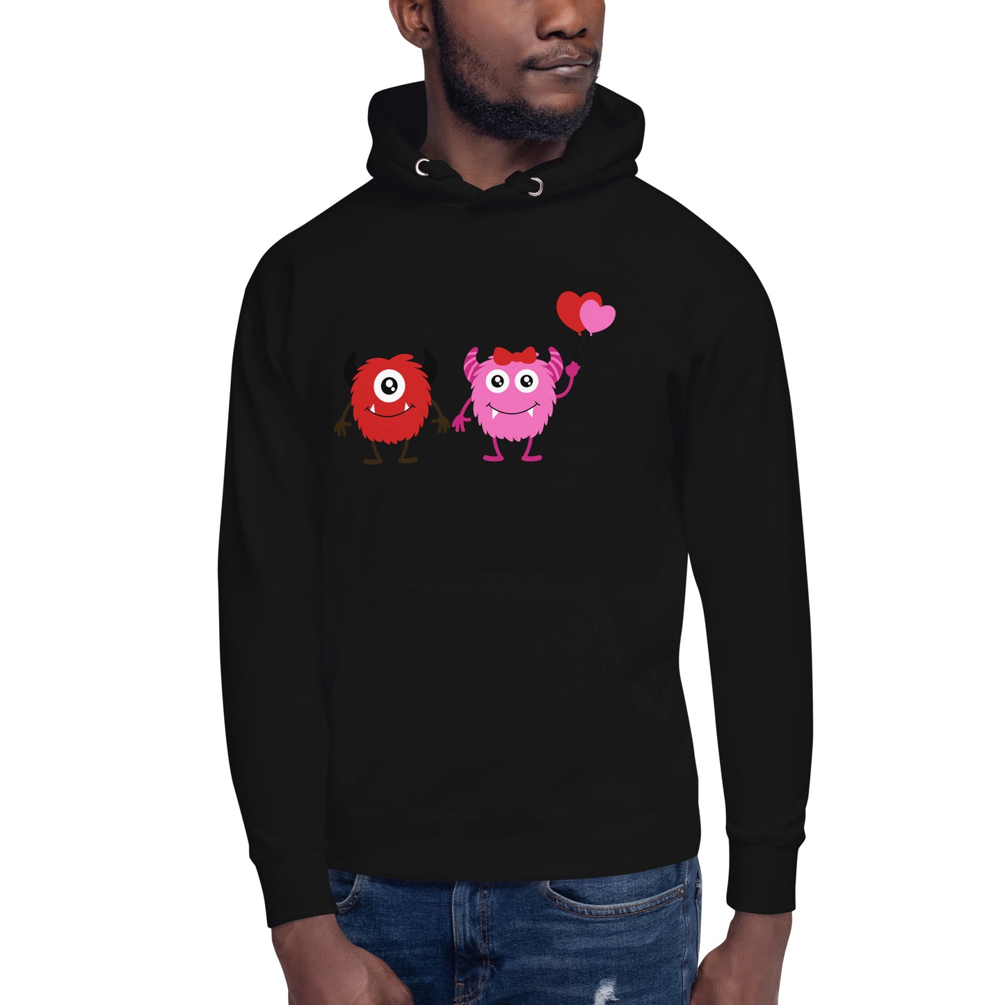 Love and Whimsy: Cute Boy and Girl Monster Holding Hands Sweatshirt