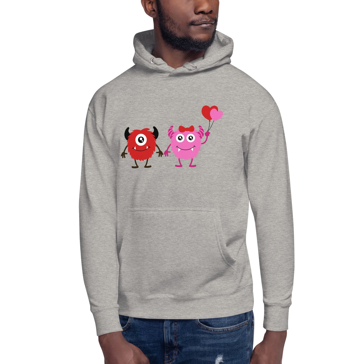 Love and Whimsy: Cute Boy and Girl Monster Holding Hands Sweatshirt