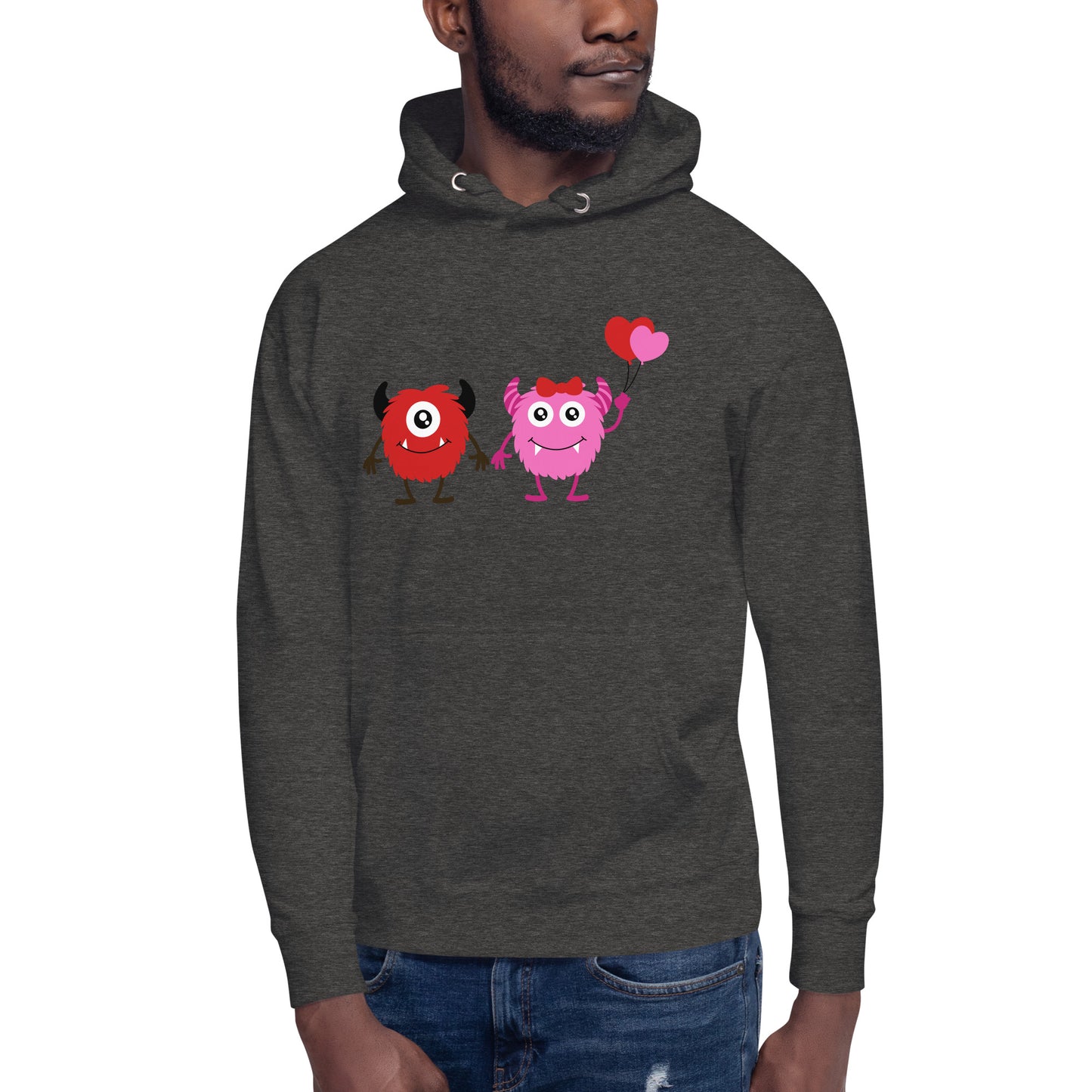 Love and Whimsy: Cute Boy and Girl Monster Holding Hands Sweatshirt