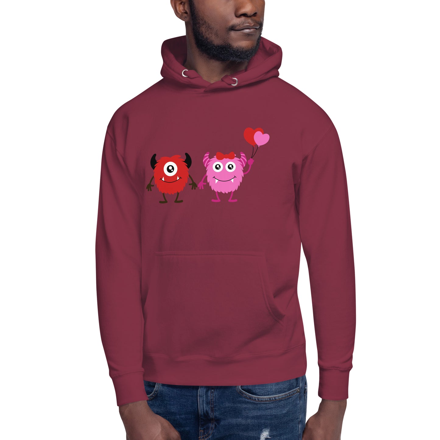 Love and Whimsy: Cute Boy and Girl Monster Holding Hands Sweatshirt