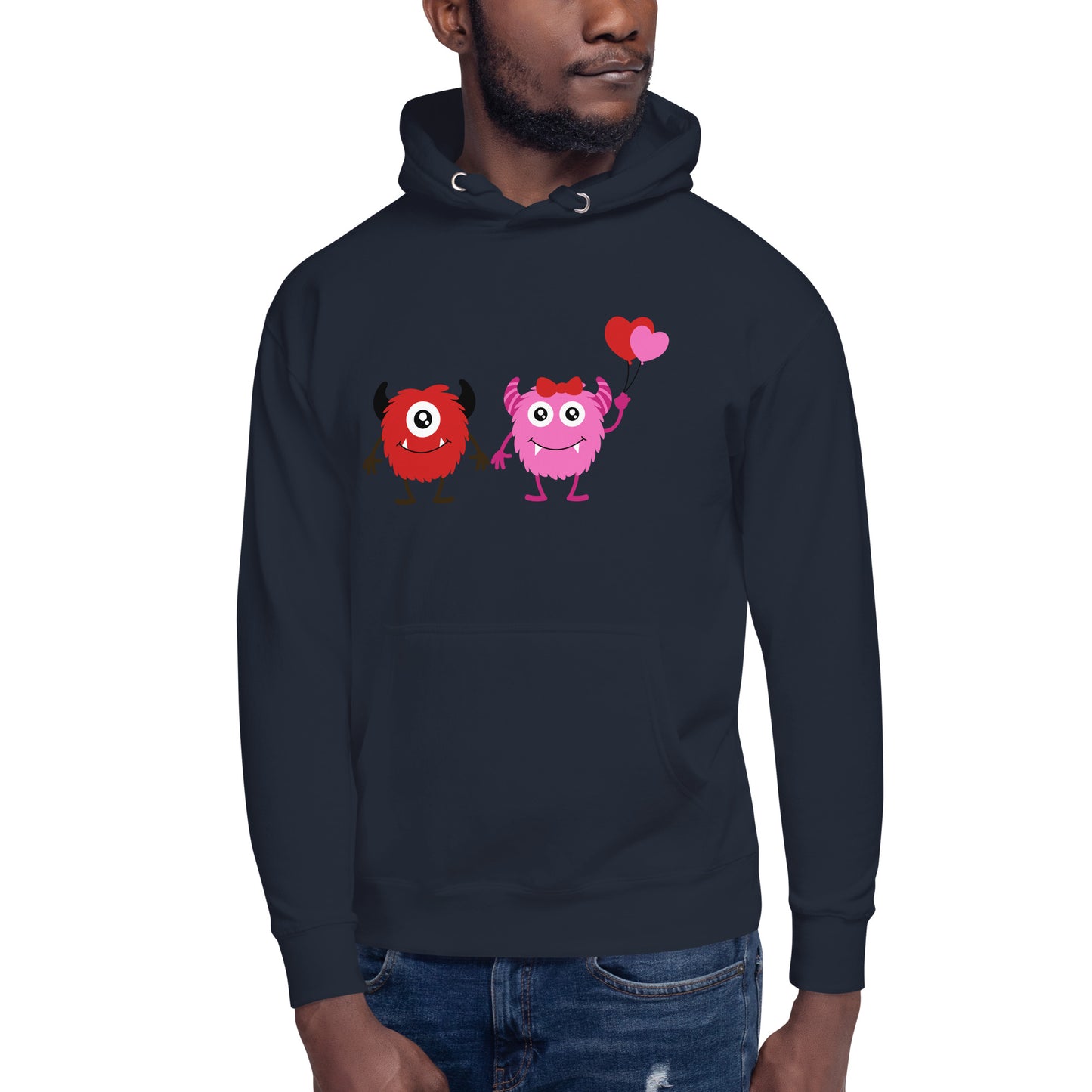 Love and Whimsy: Cute Boy and Girl Monster Holding Hands Sweatshirt