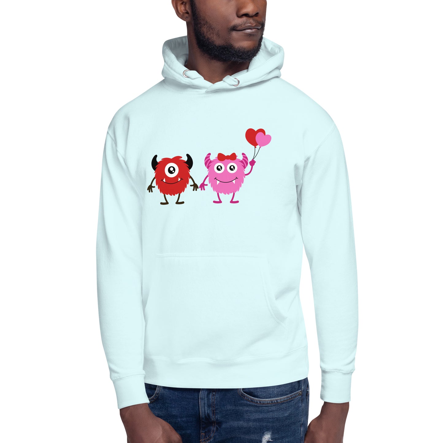 Love and Whimsy: Cute Boy and Girl Monster Holding Hands Sweatshirt