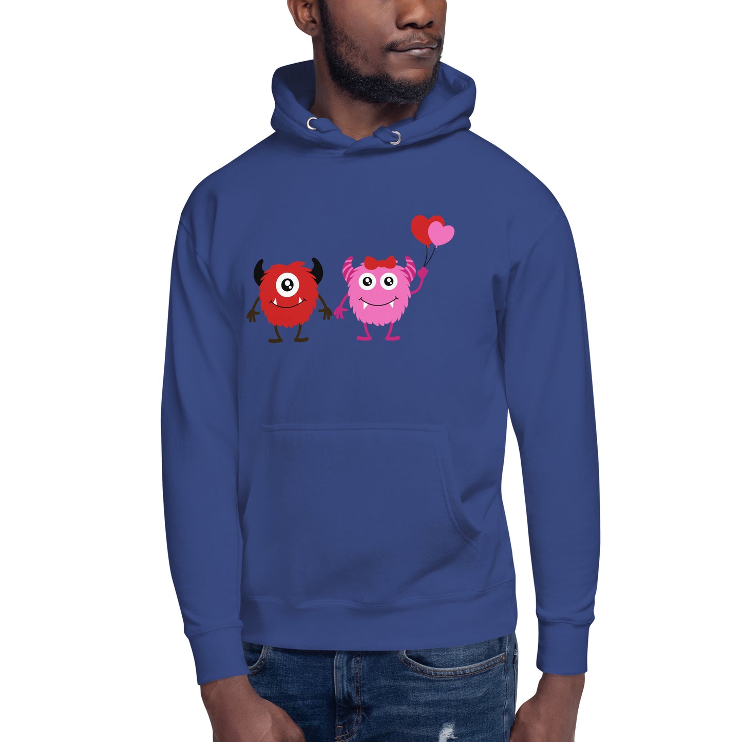 Love and Whimsy: Cute Boy and Girl Monster Holding Hands Sweatshirt