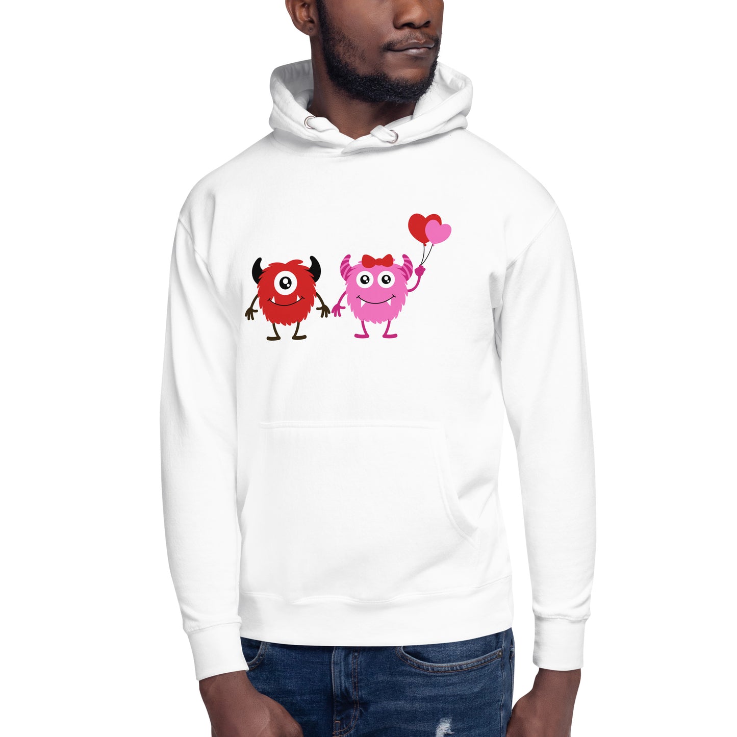 Love and Whimsy: Cute Boy and Girl Monster Holding Hands Sweatshirt
